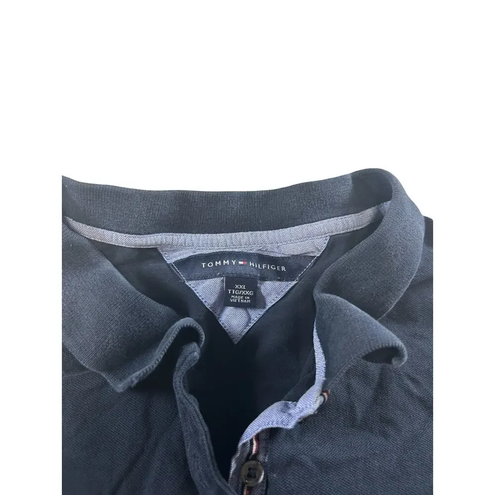 Tommy Hilfiger Youth XXL Navy Polo Shirt Short Sleeve Logo Cotton Uniform